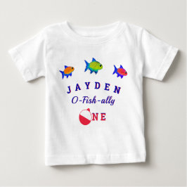 1歳の誕生日オフィシャルワン男の赤ちゃんベビーTシャツ ベビーTシャツ