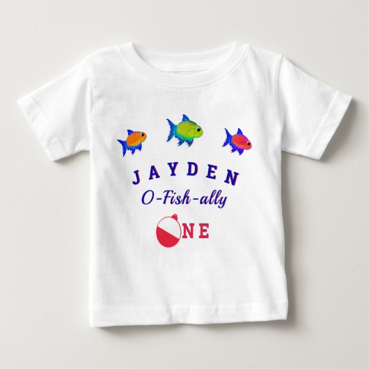 1歳の誕生日オフィシャルワン男の赤ちゃんベビーTシャツ ベビーTシャツ (正面)