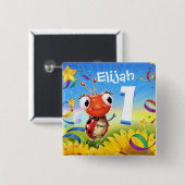 1歳の誕生日カスタムバッジLittle Ladybug範囲 缶バッジ (正面&裏面)