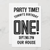 1歳の誕生日カスタムパーソナライズされた招待状 招待状 (正面/裏面)