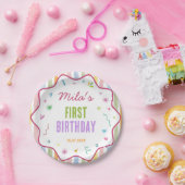 1歳の誕生日カラフルパーティーは楽しい ペーパープレート (パーティー)