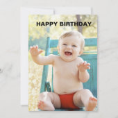 1歳の誕生日カード 招待状 (正面)