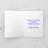 1歳の誕生日カード 船 カード (内部)