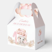 1歳の誕生日ガールエレファントピンクバルーン中 フェイバーボックス (裏面)