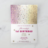 1歳の誕生日ガールリトルモンスター 招待状 (内部)