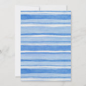 1歳の誕生日キリンと鳥のストライプのパーティー 招待状 (裏面)