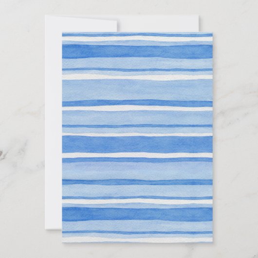 1歳の誕生日キリンと鳥のストライプのパーティー 招待状 (裏面)