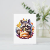 1歳の誕生日ケーキを持つ秋のレッコ ポストカード (スタンド正面)