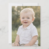 1歳の誕生日ゴルフパーティーのギンガムフォト 招待状 (裏面)