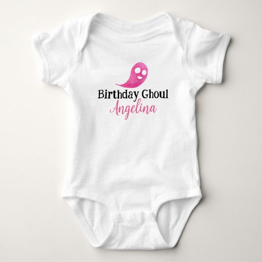 1歳の誕生日ゴーストベイビーパーティーシャツ ボディスーツ (正面)