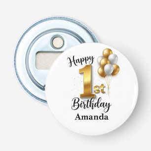 1歳の誕生日ゴールドバルーン ボトルオープナー
