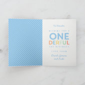 1歳の誕生日シンプルのカラフルタイポグラフィ カード (内部)