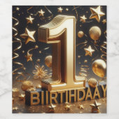 1歳の誕生日シール ワインラベル (シングルラベル)