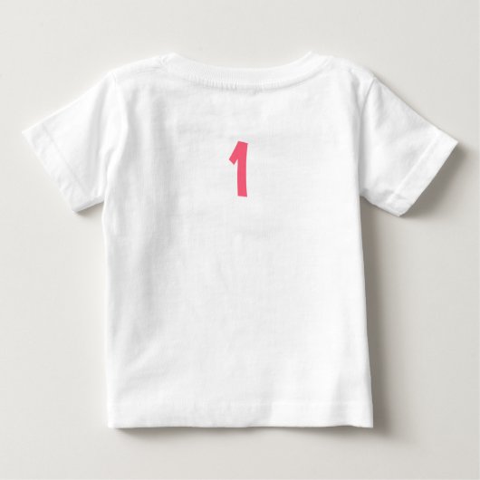 1歳の誕生日スウィート1かわいいドーナツの女の子の名前 ベビーTシャツ (裏面)