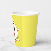 1歳の誕生日スーパーヒーロー漫画イエローレッドブルー 紙コップ (左)