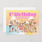 1歳の誕生日ソカル 案内ポストカード (正面/裏面)