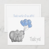 1歳の誕生日ゾウ感謝していズ ポストカード (正面/裏面)