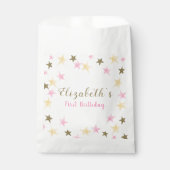 1歳の誕生日トゥインクルリトルスターピンク金ゴールド女の子 フェイバーバッグ (正面)