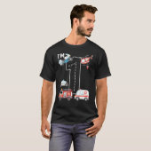 1歳の誕生日トラック救急車警察車1年 Tシャツ (正面フル)