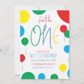 1歳の誕生日ドットバルーンのお祝いに 招待状 (正面)