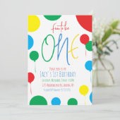 1歳の誕生日ドットバルーンのお祝いに 招待状 (スタンド正面)
