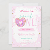 1歳の誕生日ドーナツパーティー 招待状 (正面)