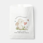 1歳の誕生日バニー・ラビットをテーマにした感謝の言葉 フェイバーバッグ (正面)