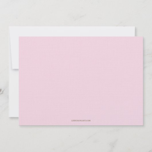 1歳の誕生日バプテスマ写真ピンク金ゴールドカスタム 招待状 (裏面)