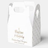 1歳の誕生日バプテスマ白金ゴールドベビー フェイバーボックス (オープン)