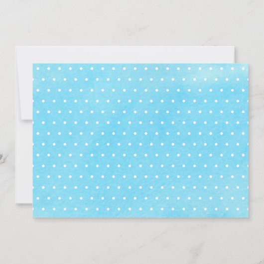 1歳の誕生日バプテスムブルー金ゴールド文字フォトバルーン 招待状 (裏面)