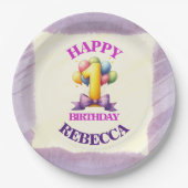 1歳の誕生日バルーン ペーパープレート (正面)