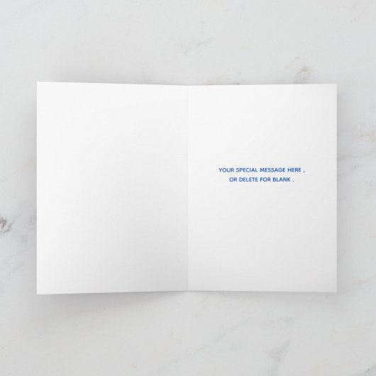 1歳の誕生日パピーテーマ – かわいい犬の青い男の子パティー カード (内部)