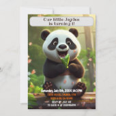 1歳の誕生日パンダパーソナライズされたキッズネーム 招待状 (正面)