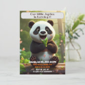1歳の誕生日パンダパーソナライズされたキッズネーム 招待状 (スタンド正面)