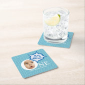 1歳の誕生日パーソナライズされた男の子 スクエアペーパーコースター (インサイチュ)