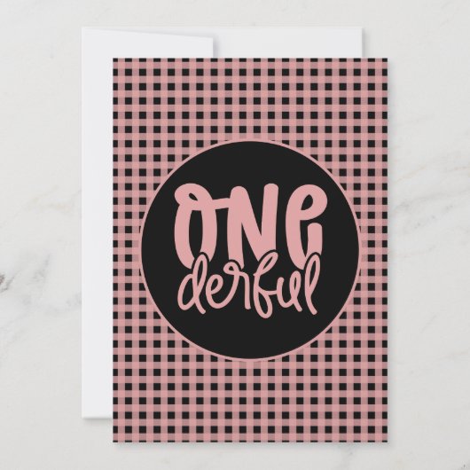 1歳の誕生日パーティーかわいいオネダーフル最初の誕生日 招待状 (裏面)