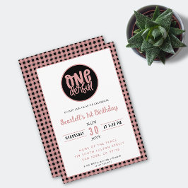 1歳の誕生日パーティーかわいいオネダーフル最初の誕生日 招待状