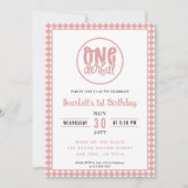 1歳の誕生日パーティーかわいいオネダーフル最初の誕生日 招待状 (正面)