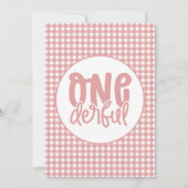 1歳の誕生日パーティーかわいいオネダーフル最初の誕生日 招待状 (裏面)