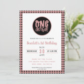 1歳の誕生日パーティーかわいいオネダーフル最初の誕生日 招待状 (スタンド正面)