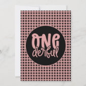 1歳の誕生日パーティーかわいいオネダーフル最初の誕生日 招待状 (裏面)