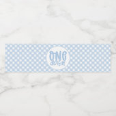 1歳の誕生日パーティーかわいいパステルブルーオネダーフル ペットボトルラベル (シングルラベル)