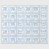 1歳の誕生日パーティーかわいいパステルブルーオネダーフル ラッピングペーパー (フラット)