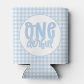 1歳の誕生日パーティーかわいいパステルブルーオネダーフル 缶クーラー (裏面)