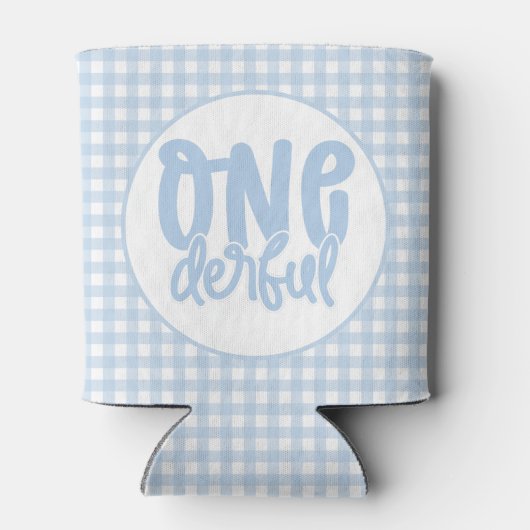 1歳の誕生日パーティーかわいいパステルブルーオネダーフル 缶クーラー