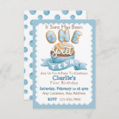 1歳の誕生日パーティーにおすすめの招待状「One Sweet Year」 招待状 (正面/裏面)