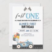 1歳の誕生日パーティーのご招待 男の子用 招待状 (正面)