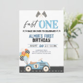 1歳の誕生日パーティーのご招待 男の子用 招待状 (スタンド正面)