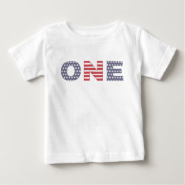 1歳の誕生日パーティーの服、独立記念日 ベビーTシャツ