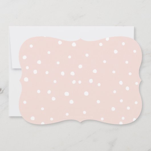 1歳の誕生日パーティーエレガントベビーピンクガールONE 招待状 (裏面)